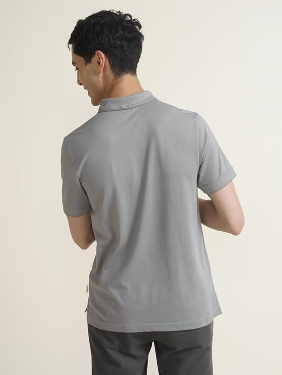 DAMENSCH Men's Cotton Blend Solid Regular Fit T-Shirt