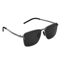 Eyewearlabs OKNO | Polarized Full Rim Alloy Square Branded Stylish Sunglasses For Men & Women | 100% UV Protection Shades | Cricket Sports Cycling Driving | Black Lens | Medium