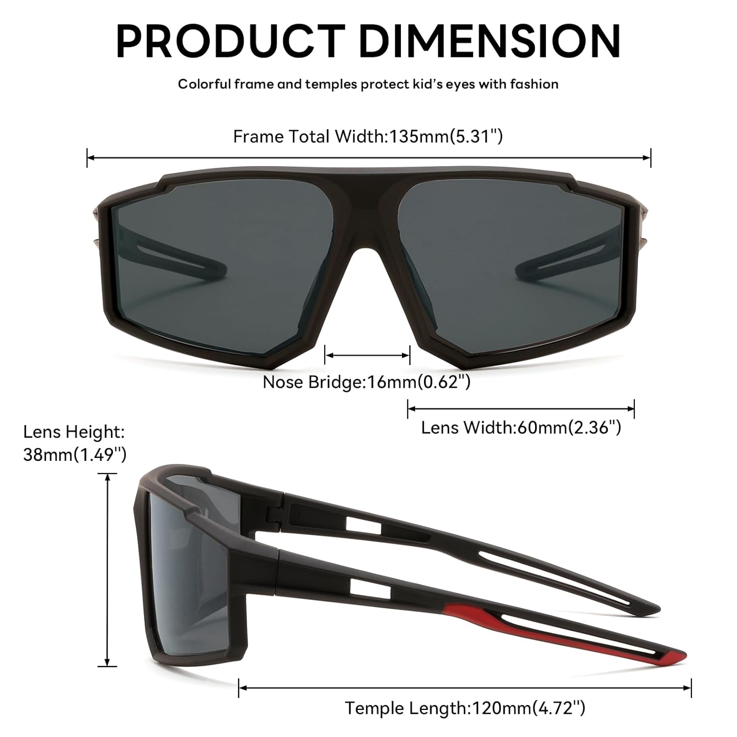 Karsaer Kids TR90 Photochromic Bike Glasses Cycling Sunglasses for Boys Sports Goggles UV Protection E1390