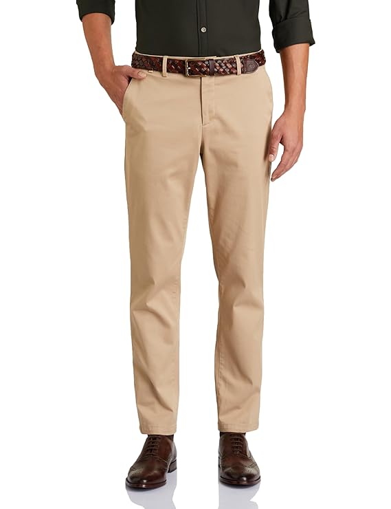 Symbol Premium Men's Regular Fit Flexi Waist Casual Pants | Stretchable Chinos | Stylish Office Fashion Trousers
