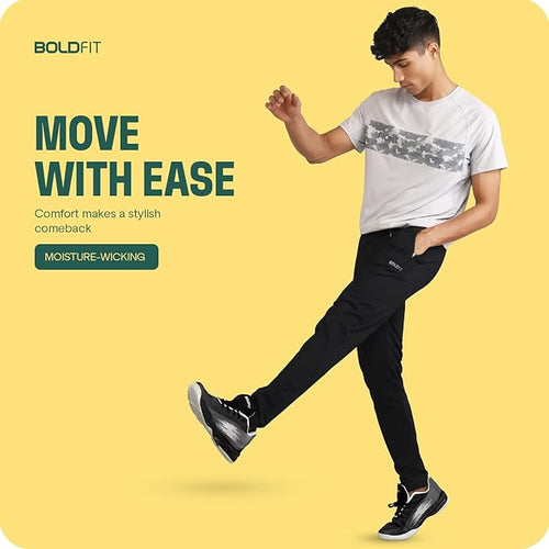 Boldfit Track Pants for man Gym Pants for Men Workout Mens Joggers Track Pant Slim fit Joggers for Men Activewear Night Pant for Boys Gym, Yoga, Running, Sports and Multipurpose Lower for man