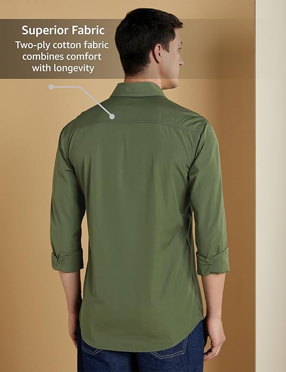 Symbol Premium Men's Casual Cotton Poplin Shirt (Regular Fit)