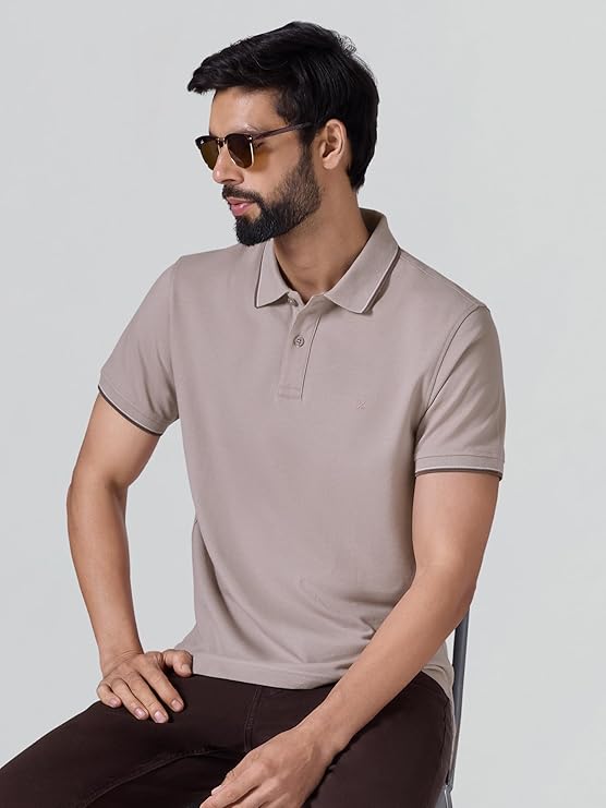 XYXX Accent Men's Solid Cotton Polo T Shirt | Collar Tshirts | Half Sleeves | Solid-Slim Fit