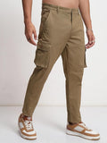 Highlander Men’s High-Rise Straight-Fit Cargo Trousers | Utility Pockets | Fashion & Function Blend | Carpenter Fit | Men Trousers | Trousers for Man |Cargo Pants for Men