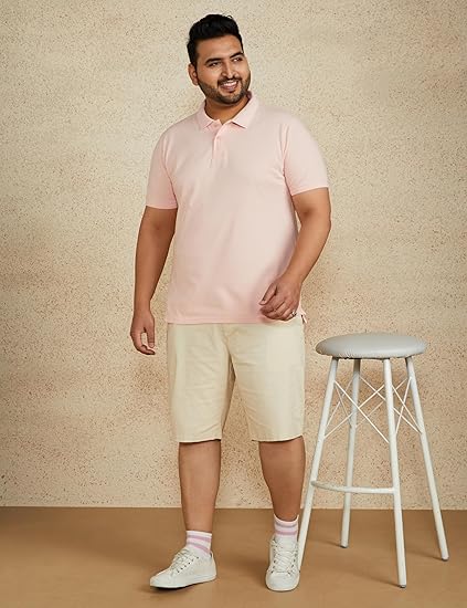 Amazon Brand - Symbol Men's Cotton Rich Solid Polo Tshirt | Collar Tshirts | Half Sleeves | Plain-Regular Fit (Available in Plus Sizes and Combo Pack of 2)